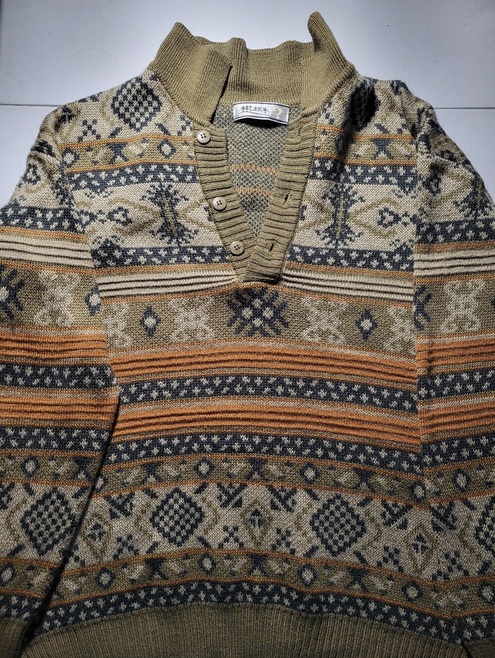 Omphalos Vintage Mens Knit Sweater True Vintage Approx Size Large